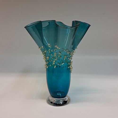 Click to view detail for DB-858 Vase Dew Drops Teal $95